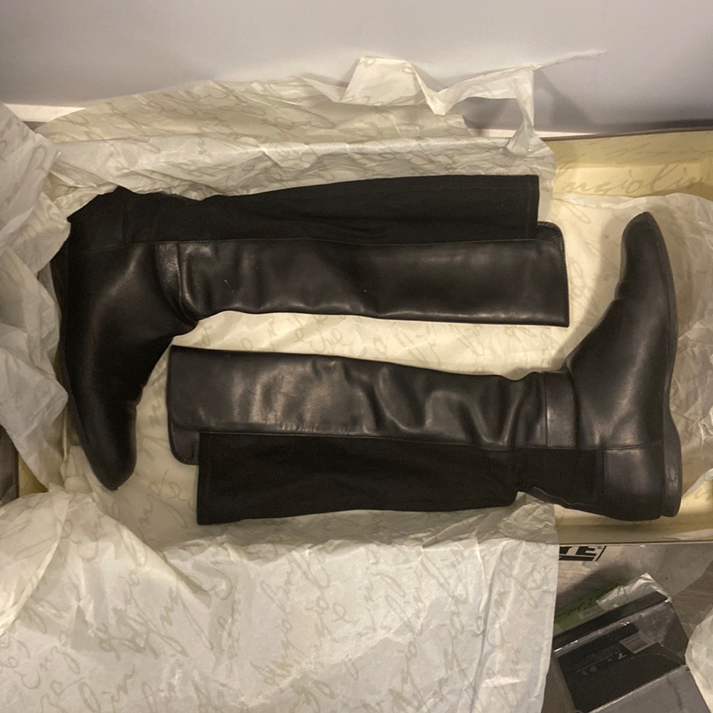 Enzo Angiolini Leather Thigh High Boots